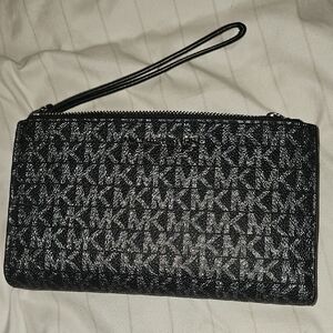 Michael Kors Black Logo Wristlet Clutch